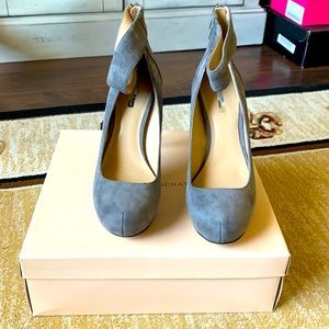 BCBG - Grey, Suede Heels